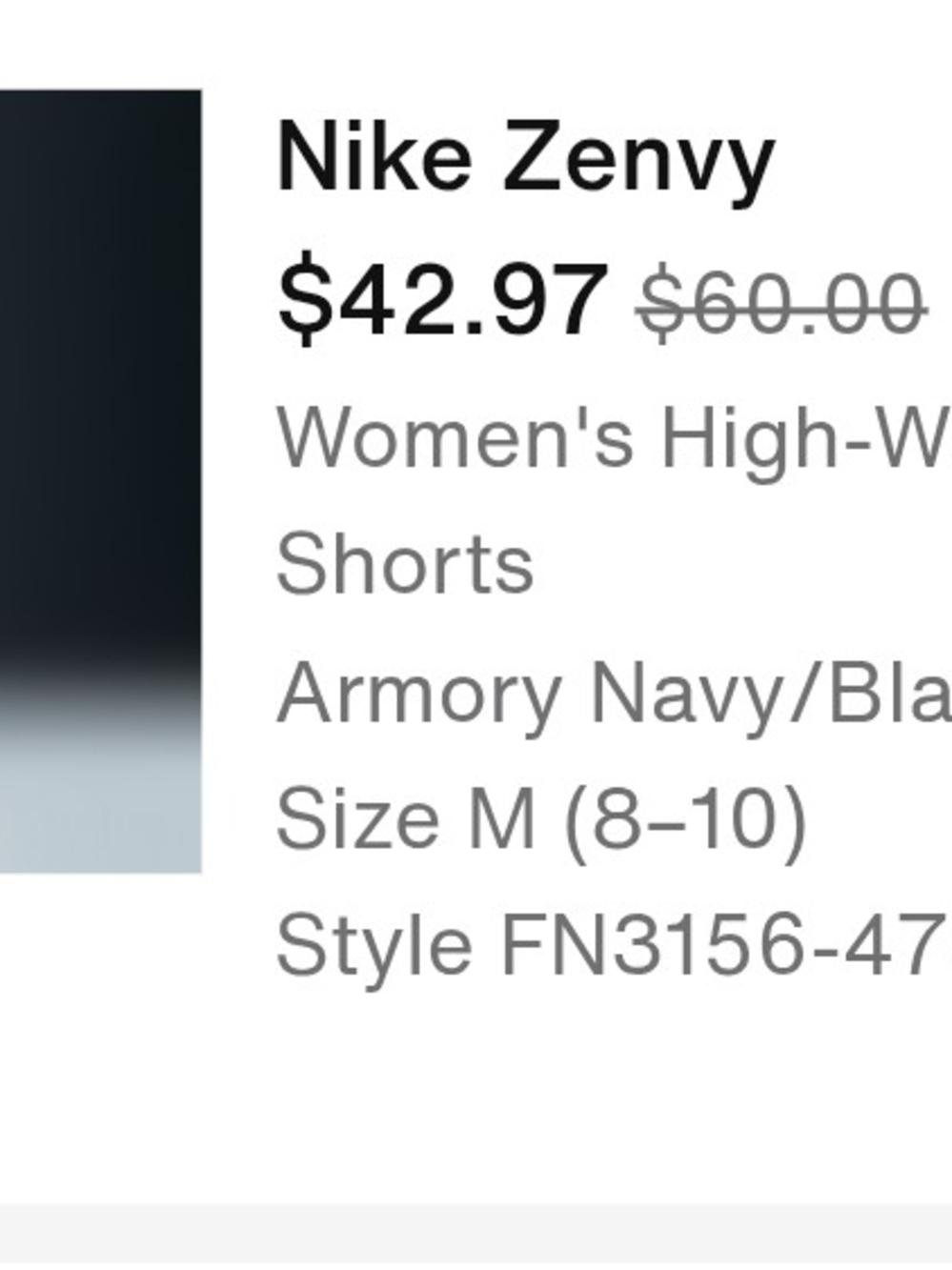 Nike Dark Blue Zenvy High-Waist 5" Biker Shorts - Picture 9 of 9